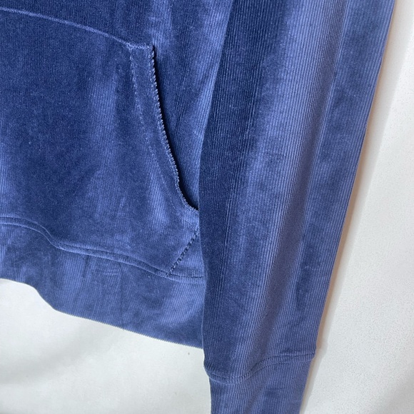 Ralph Lauren Polo Velvet Sweatshirt Pullover 1/4 Zip Embroidered Logo Navy Sz L - Picture 5 of 9